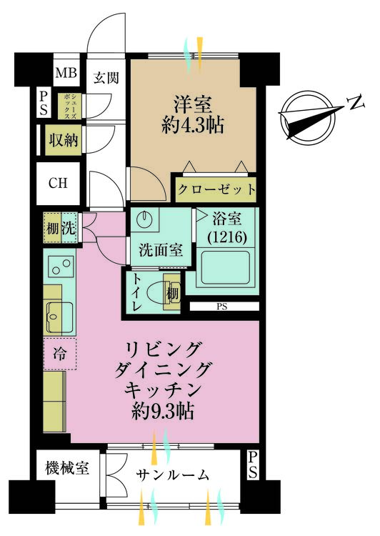 その他 1LDK、専有面積43.24m2