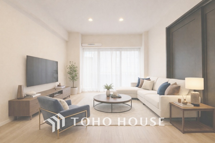 内装 【LIVING】◆煌びやか◆愛おしい家族との団欒の時間をより一層幸せなものに感じさせる煌びやかなLDK。輝かしい毎日が待っています。※この画像の家具の配置には、CGによる加工を施しております。