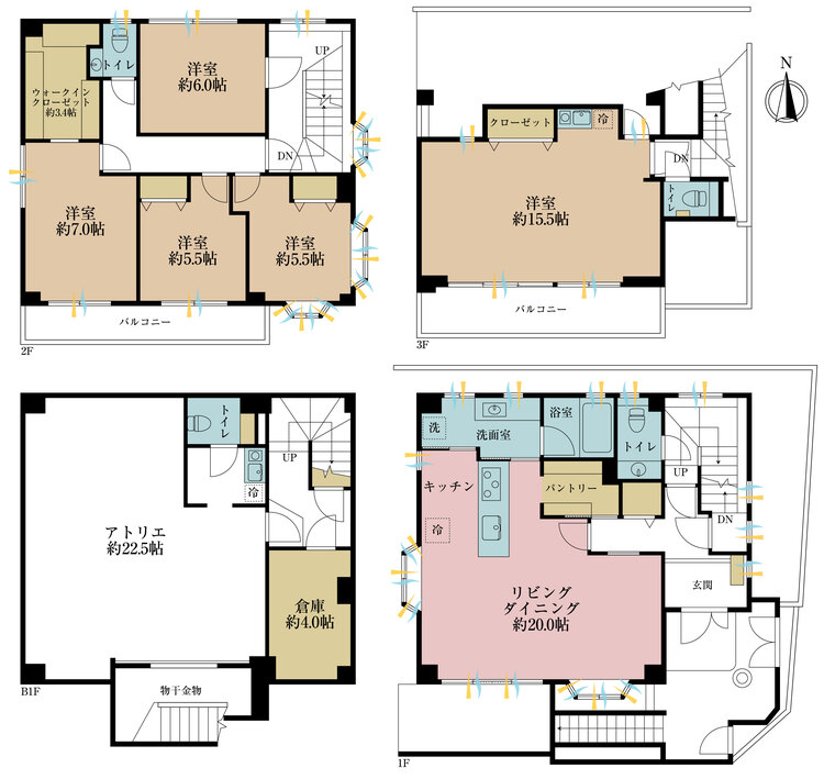 間取り 5LDKK＋事務所+SK、土地面積122.88?、建物面積234.6?
