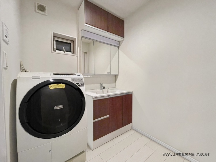 洗面 （CG加工写真）清潔感を感じられる洗面化粧台。