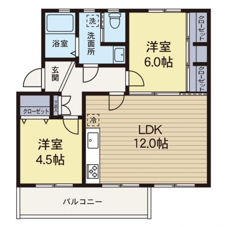 間取り 【間取り】駅より徒歩５分の立地で日当たり良好なお部屋です。