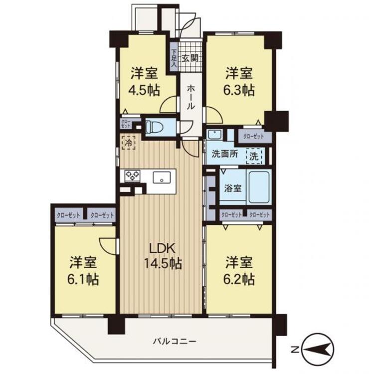 間取り 【間取り図】ゆとりある４ＬＤＫの間取りです！新規リフォーム物件です！