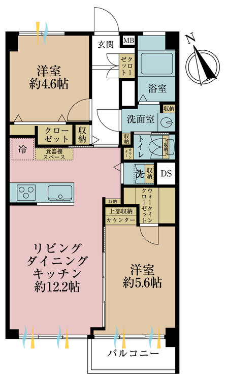その他 2LDK、専有面積52.72m2、バルコニー面積3.24m2