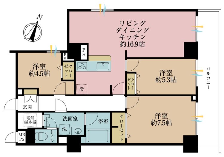 その他 3LDK、専有面積77.16m2