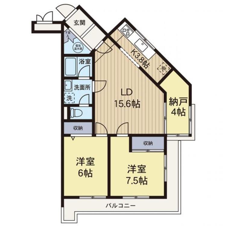 間取り 【間取り図】最上階３方角部屋陽当り良好です！