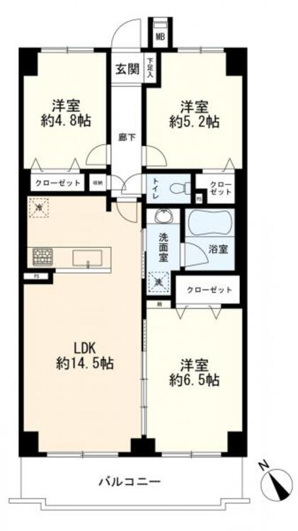 間取り 間取図　３ＬＤＫ