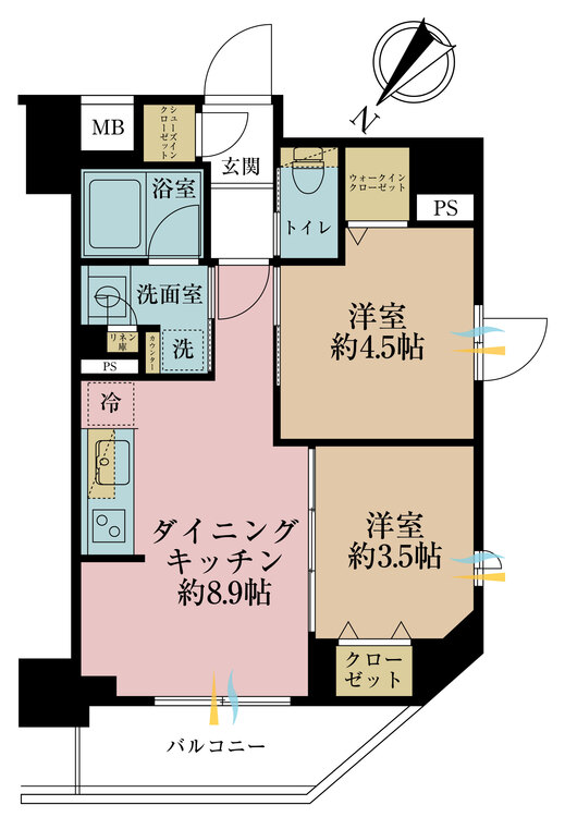 その他 2DK、専有面積40.5m2