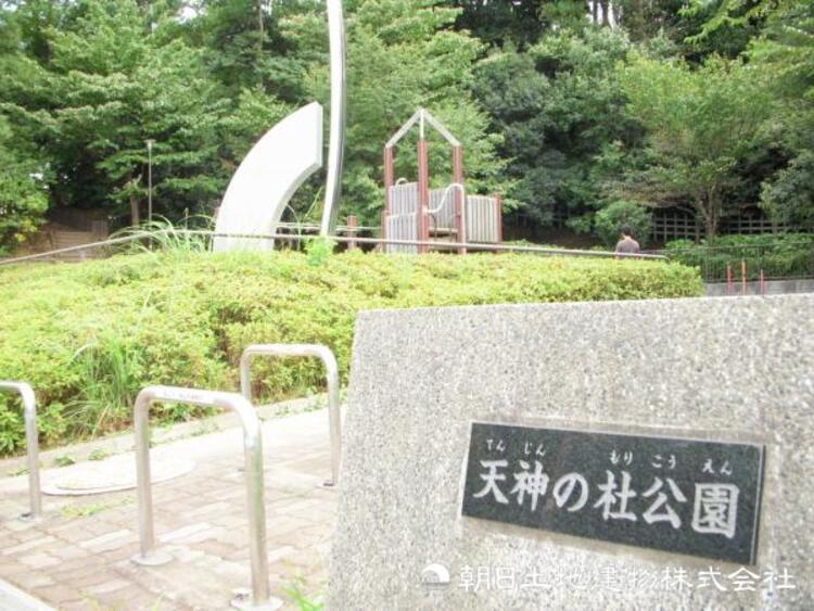 周辺 【天神の杜公園】810ｍ　小学校の前にある公園で、住宅街の中にありながら森のような豊かな自然を感じられます。走り回れる広場や遊具も設置されておりお子様が思いっきり遊べます。