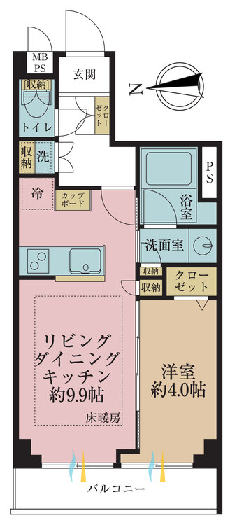 その他 1LDK、専有面積36.01m2、バルコニー面積4.56m2