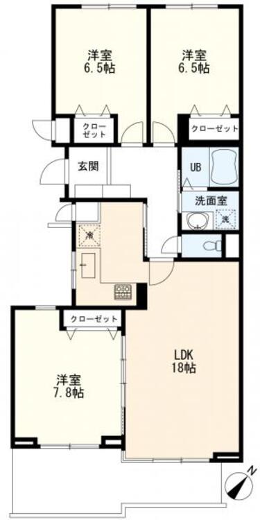 間取り 各部屋がしっかり確保された、使い勝手の良いレイアウト。