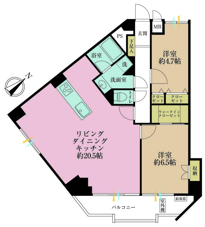 その他 2LDK、専有面積77.9m2、バルコニー面積7.98m2