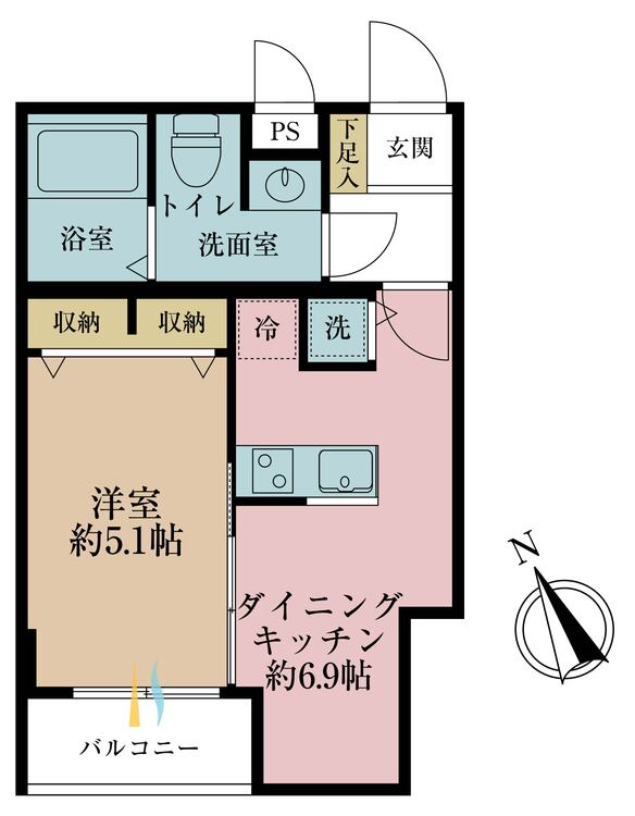 その他 1DK、専有面積30.46m2