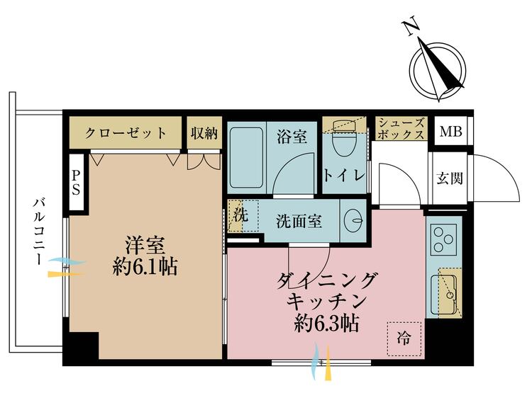 その他 1DK、専有面積31.95m2、バルコニー面積4.2m2