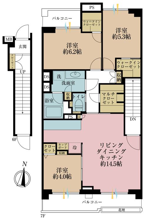 その他 3LDK、専有面積75.47m2