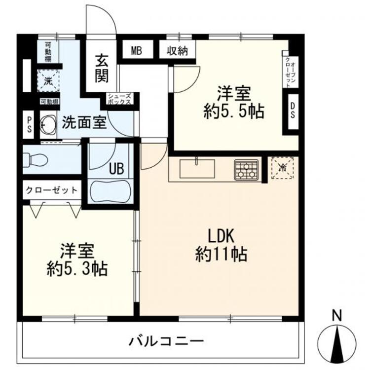 間取り 間取図　2LDK