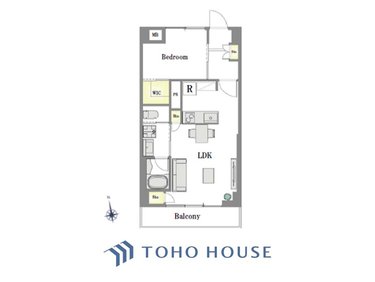間取り 【house the light is illuminat】採光と風　家事導線も比較的良好で、風通しの良さで過ごしやすい麗(うら)らかな気分にさせてくれるリビング