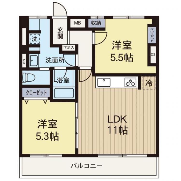 間取り 【間取り図】新規フルリフォーム物件です！南向きで陽当り良好です！