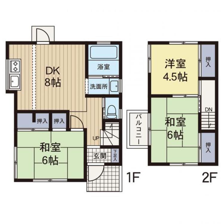 間取り 【間取り図】3DK、陽当り良好です。