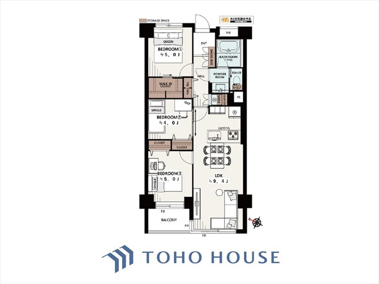 間取り ◆居心地のいい暮らし◆には欠かせない眩い採光。ゆったりとした幅の窓からこの空間に降り注ぐ採光が絶えない。明るいリビングこそ居心地のいい暮らしが待っているのだと思う。