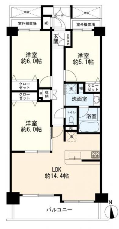 間取り 間取図（３ＬＤＫ）