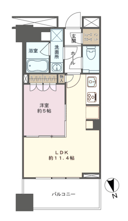 その他 1LDK、専有面積40.3m2、バルコニー面積7.8m2