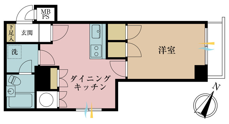 その他 1DK、専有面積31.9m2、バルコニー面積2.2m2