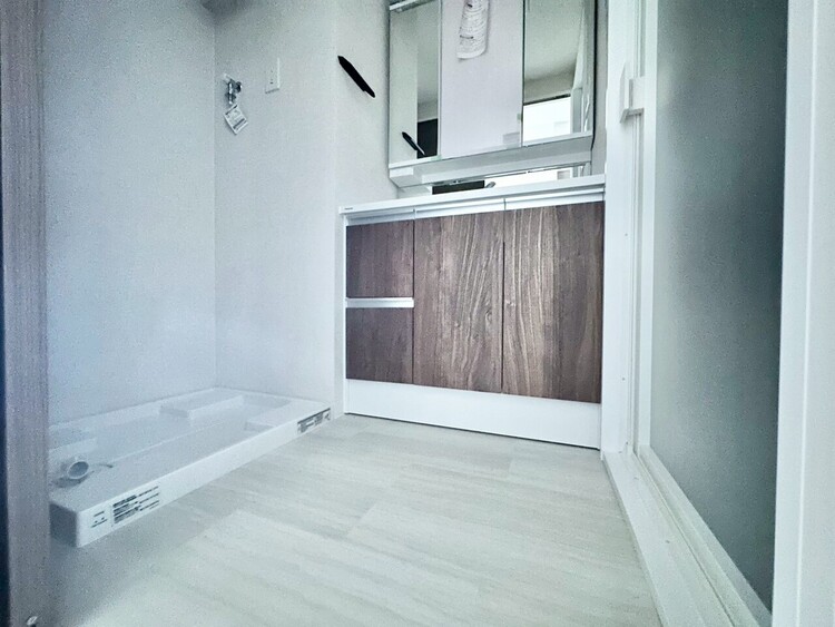 洗面 十分な広さの脱衣所。