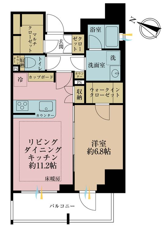その他 1LDK、専有面積47.48m2、バルコニー面積7.5m2