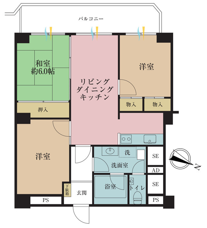 その他 3LDK、専有面積66.85m2、バルコニー面積12.72m2