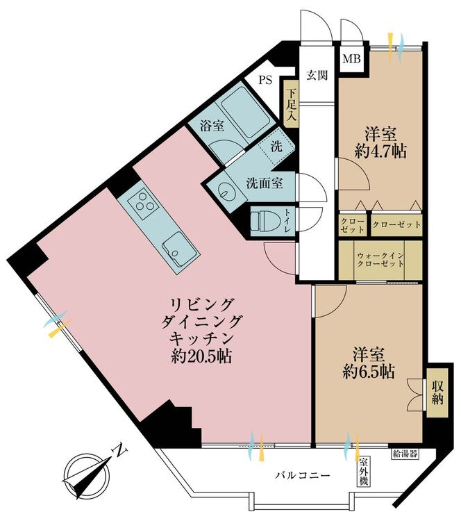 その他 2LDK、専有面積77.9m2、バルコニー面積7.98m2
