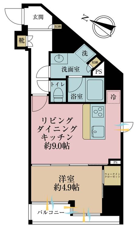 その他 1LDK、専有面積40.79m2、バルコニー面積3.99m2
