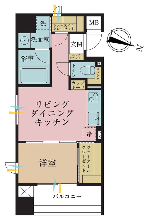その他 1LDK、専有面積33.32m2、バルコニー面積6.01m2