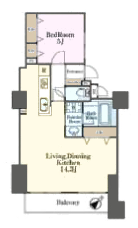 その他 1LDK、専有面積50.06m2、バルコニー面積5.27m2