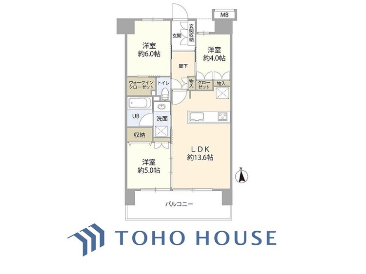 間取り 5900万円、3LDK、専有面積64?
