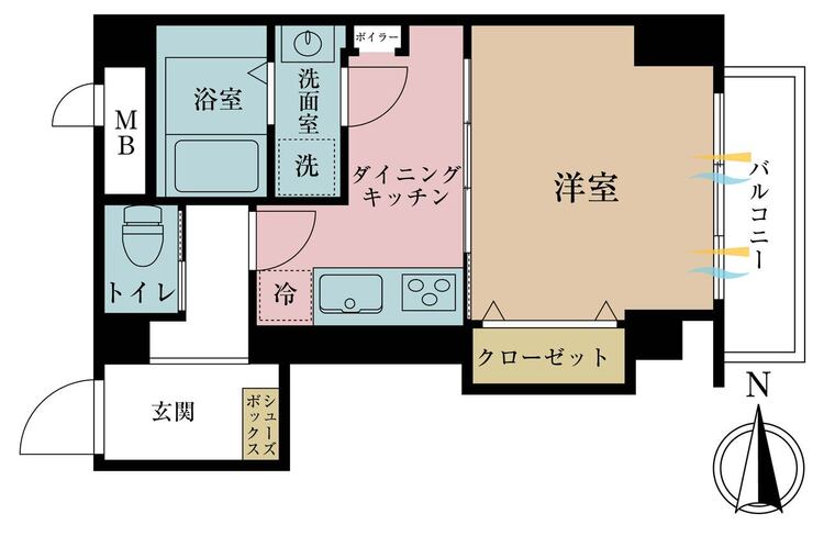 その他 1DK、専有面積33.34m2、バルコニー面積3.61m2