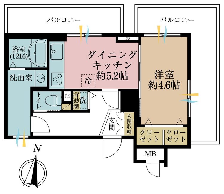 その他 1DK、専有面積37.98m2