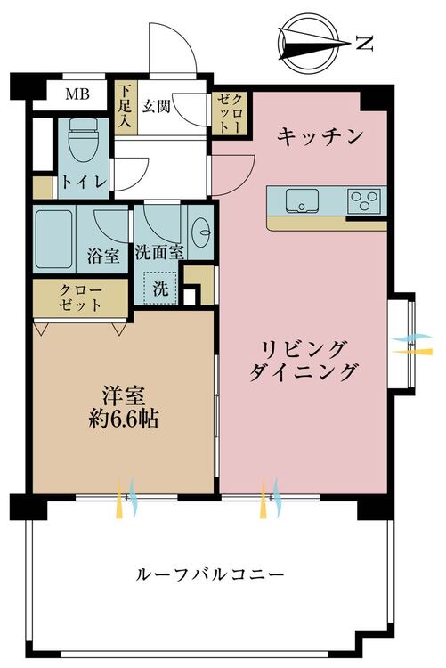 その他 1LDK、専有面積44.14m2、バルコニー面積14.88m2