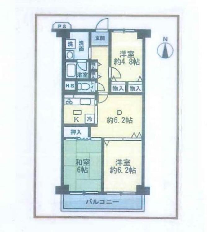 間取り 【間取り】南側に２部屋あり明るい室内となります。リフォームは必要かと思いますので中を実際にご覧になってください！