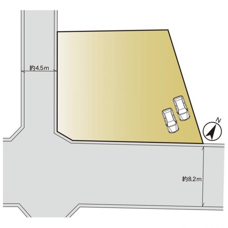 その他 【区画図】駐車スペース２台以上可能です！（車種による）