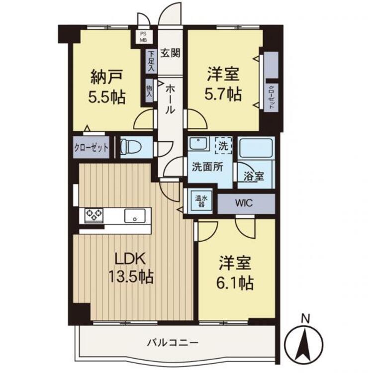 間取り 【間取り図】ウォークインクローゼット付きの収納豊富な間取りです！新規リノベーション物件です！