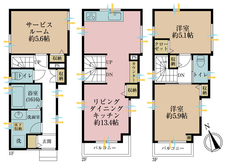 間取り ２ＳＬＤＫ、土地面積４５．５５平米、建物面積７７．１６平米