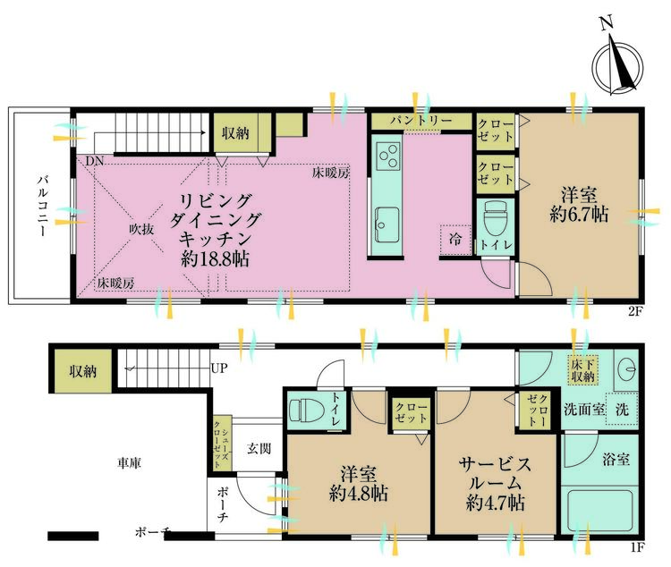 その他 2LDK+S（納戸）、土地面積87.38m2、建物面積105.36m2