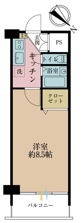 その他 1K、専有面積24.3m2、バルコニー面積4.05m2