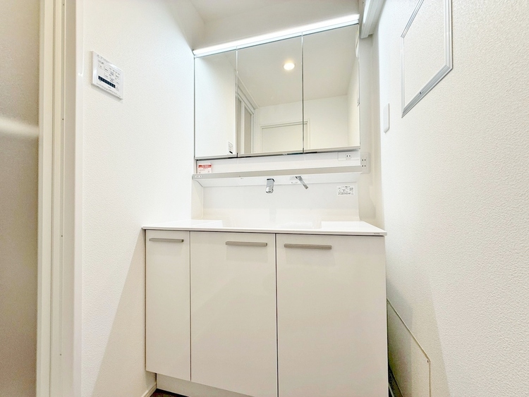 洗面 何かと物が増える場所だからこそ、スッキリと見映えの良い空間に。