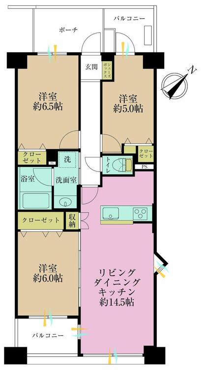その他 3LDK、専有面積68.64?、バルコニー面積8.43?