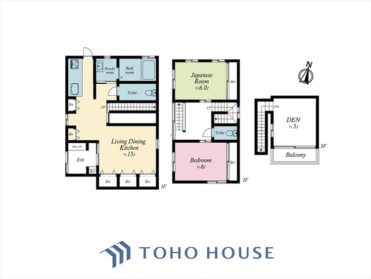 間取り テーマの統一されたこの住まいはすべてがお気に入りの空間となるでしょう。。