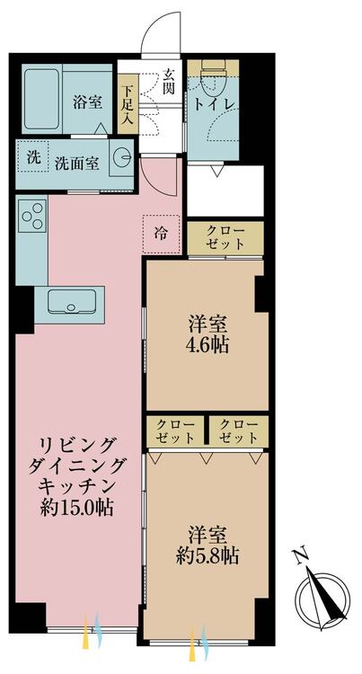 その他 2LDK、専有面積57.14m2