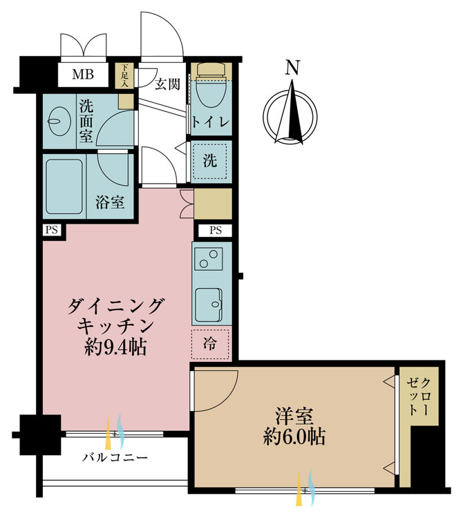 その他 1DK、専有面積37.23m2、バルコニー面積3.13m2