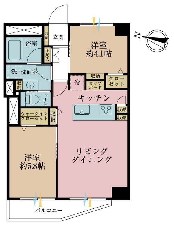 その他 2LDK、専有面積47.89m2、バルコニー面積4.07m2