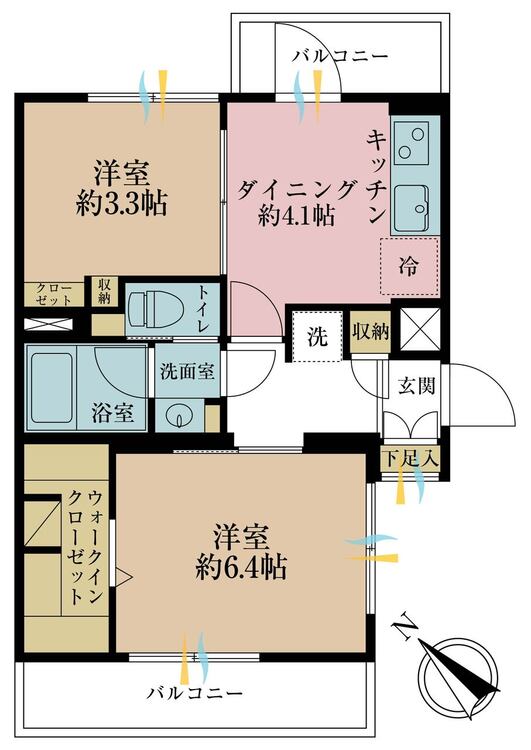 その他 2DK、専有面積35.33m2、バルコニー面積7m2